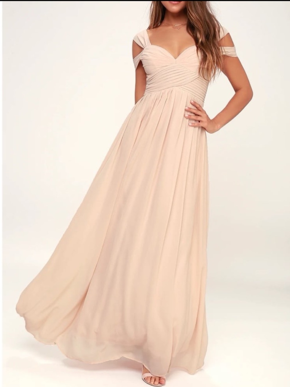 Lulu’s Make Me Move Blush Pink Maxi Dress Sz. S